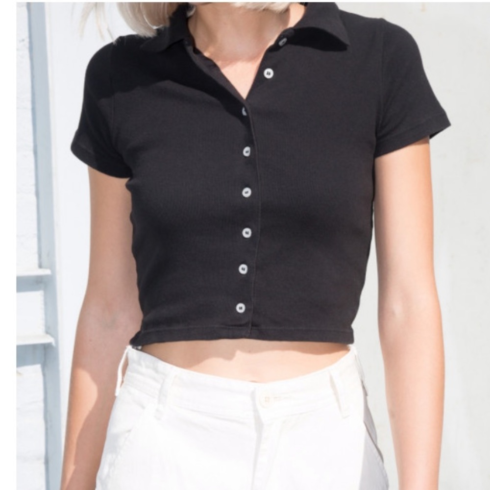Brandy Melville Short Sleeve Collared Button Up